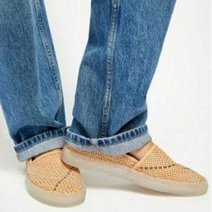 Free People Tan Flats with Woven Detail